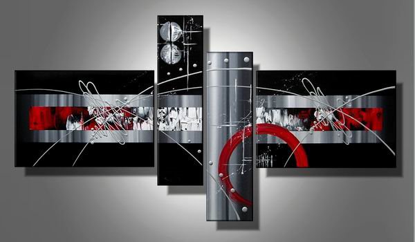 Blackjack -Abstract-handmade painting-set of 4pcs