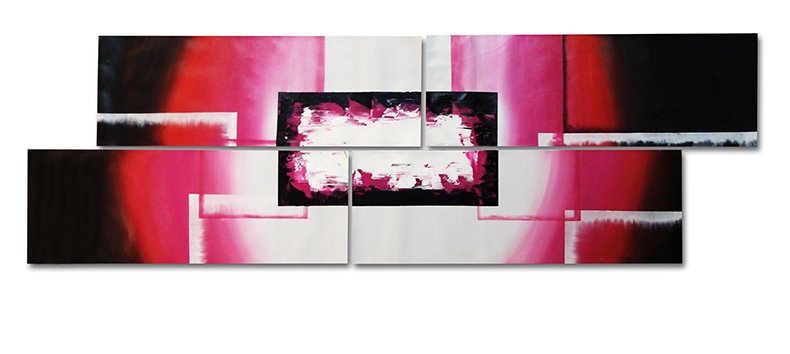 Heart -Abstract-handmade painting-set of 4pcs