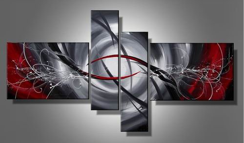Space Storm -Abstract-handmade painting-set of 4pcs