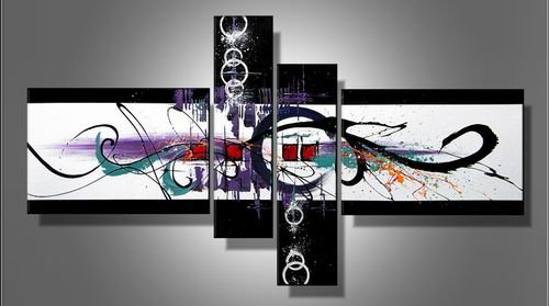 Skylight -Abstract-handmade painting-set of 4pcs