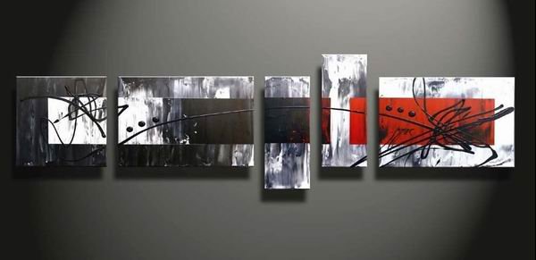 Redman -Abstract-handmade painting-set of 5pcs