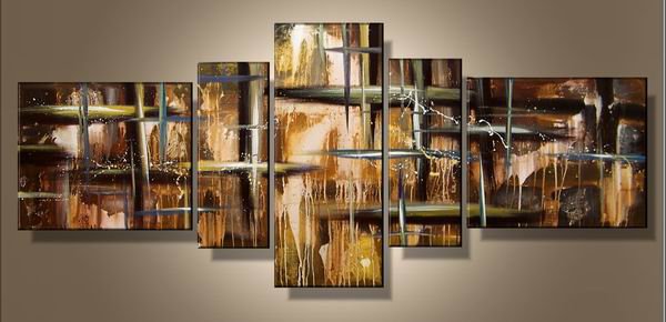 Shining star -Abstract-handmade painting-set of 5pcs