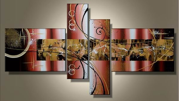 March TripAdvisor -Abstract-handmade painting-set of 4pcs