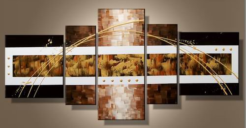 Yellowstone -Abstract-handmade painting-set of 5pcs