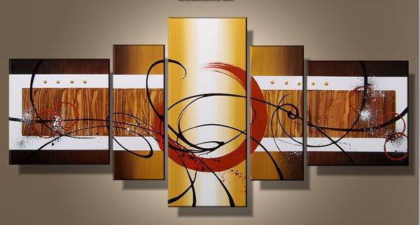 Wave -Abstract-handmade painting-set of 5pcs