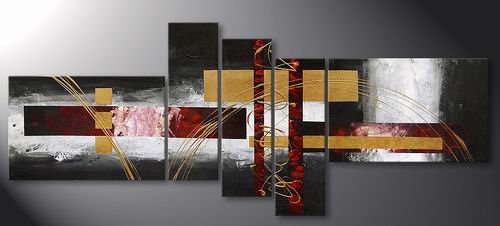 Shore -Abstract-handmade oil painting-set of 5pcs