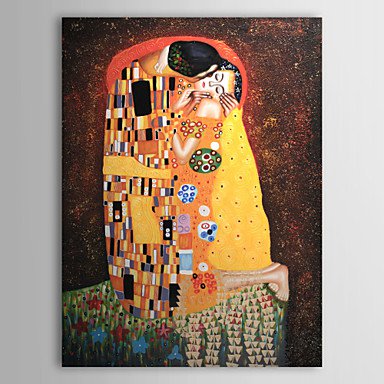 The Kiss-oil on canvas paintings-Gustav Klimt-reproduction