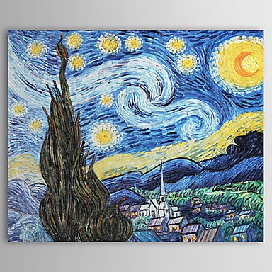 The Starry Night-Oil on canvas paintings-Vincent Van Gogh-reproduction