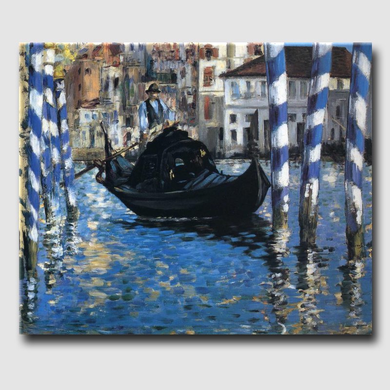 Blue Venice-abstract landscape-handmade oil painting on canvas-reproduction-Edouard Manet