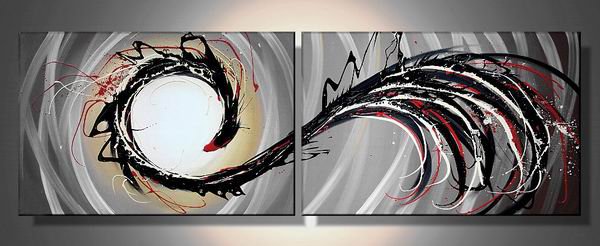 Phenix -Abstract-handmade oil painting-set of 2pcs