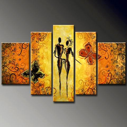 Romance -People , Animal-handmade painting-set of 5pcs