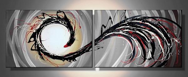 Phenix -Abstract-handmade oil painting-set of 2pcs