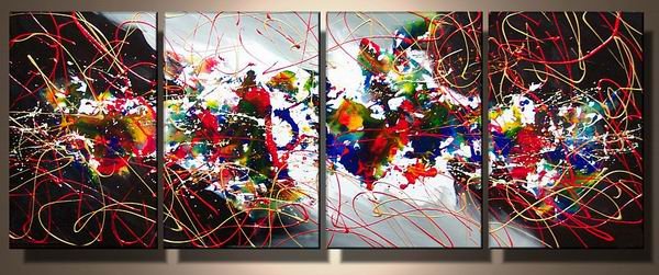 Mumbai -Abstract , Landscape-handmade painting-set of 4pcs