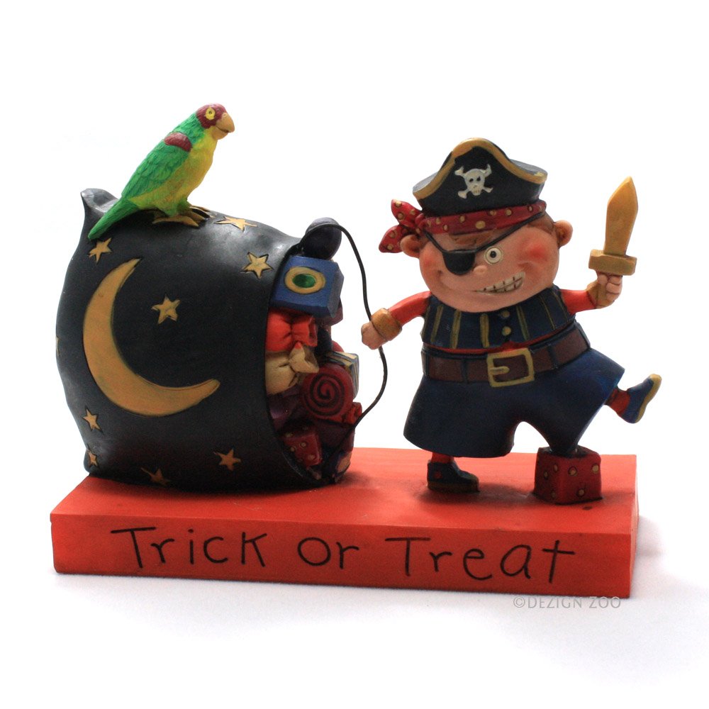 Trick Or Treat Halloween Boy in Pirate Costume Figurine