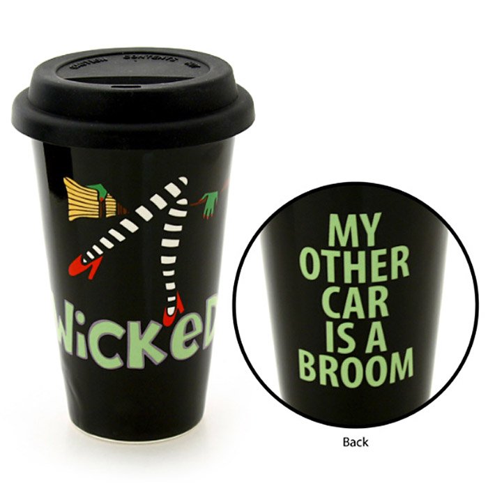 Our Name Is Mud Enesco WICKED Halloween or Everyday Stoneware Travel Mug