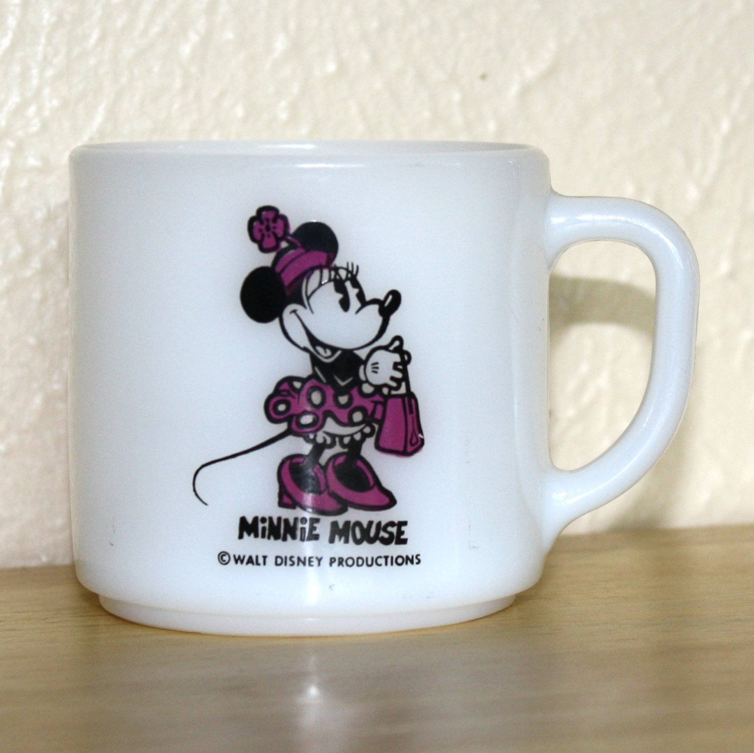 Vintage Disney Federal Milk Glass Minnie Mouse Mug