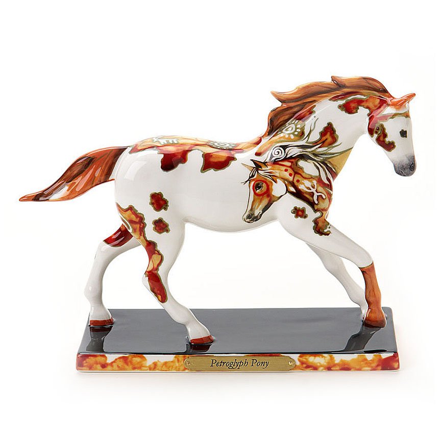 Ceramic Trail of Painted Ponies Petroglyph Pony Horse Figurine