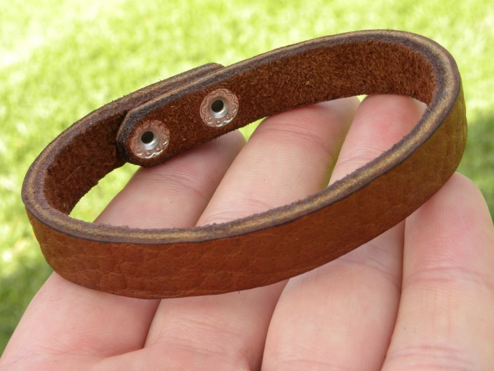 Handmade Bracelets American Genuine Buffalo Leather cuff wristband made in USA