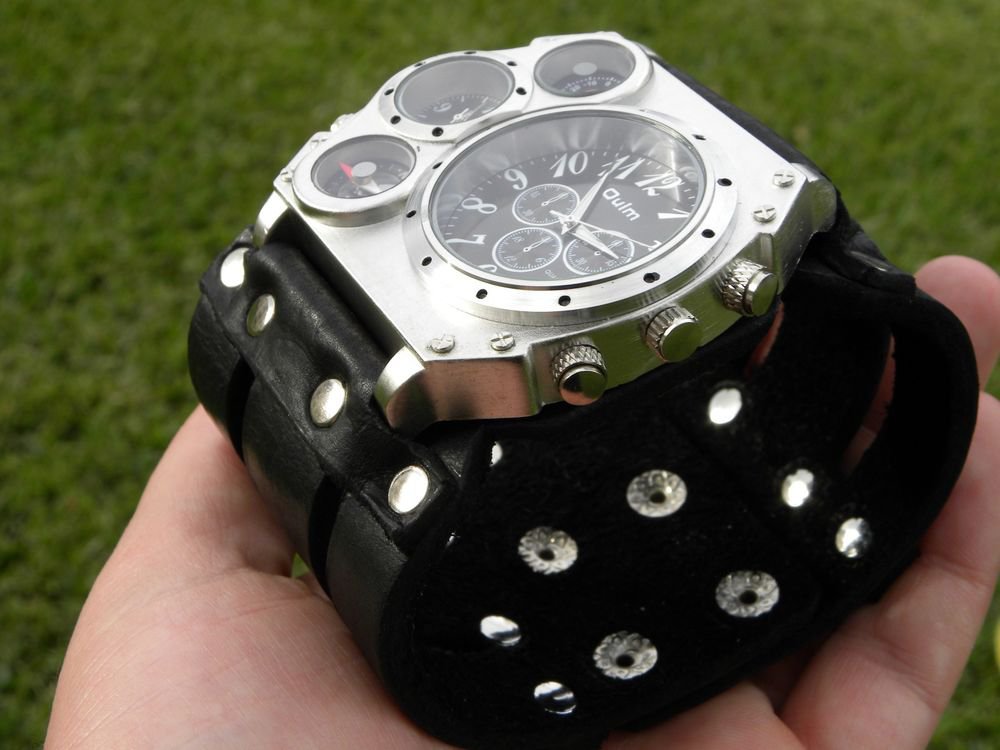Watch Buffalo Leather handmade wristband cuff bracelet Gift for Men steampunk