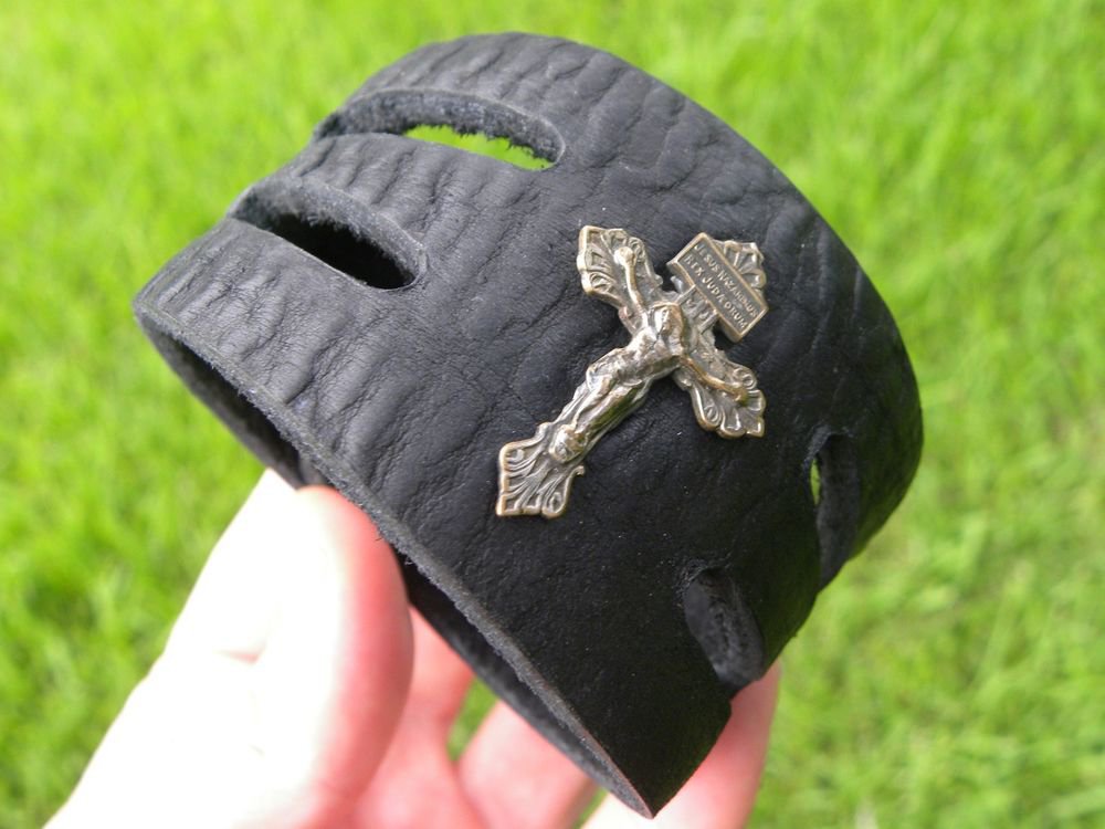 Vintage Cross religious Handmade Unique cuff Bracelet Buffalo Leather