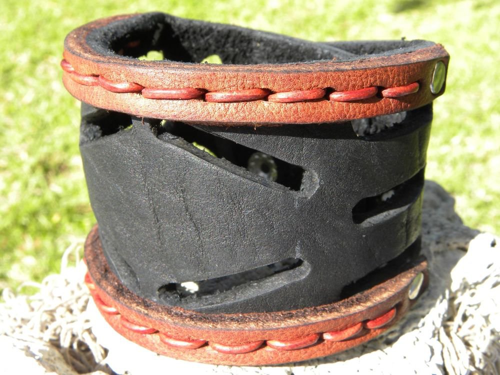 Customize 2 inch wide cuff Bracelet Real Bison Leather Indian style cuff