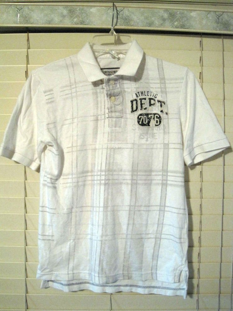Mossimo Boys Polo Style Shirt Size M (8-10) Medium Gray White Athletic Dept.