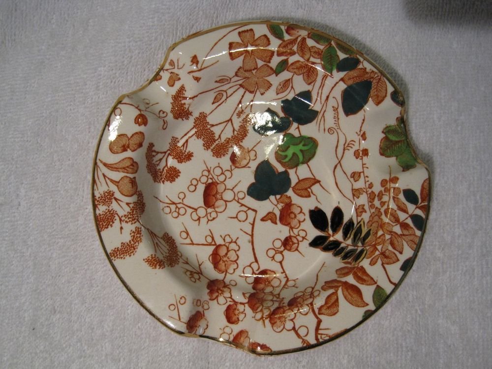 Vintage Bristol Bittersweet Ashtray Gilt Edge Collectible Decorative Pottery