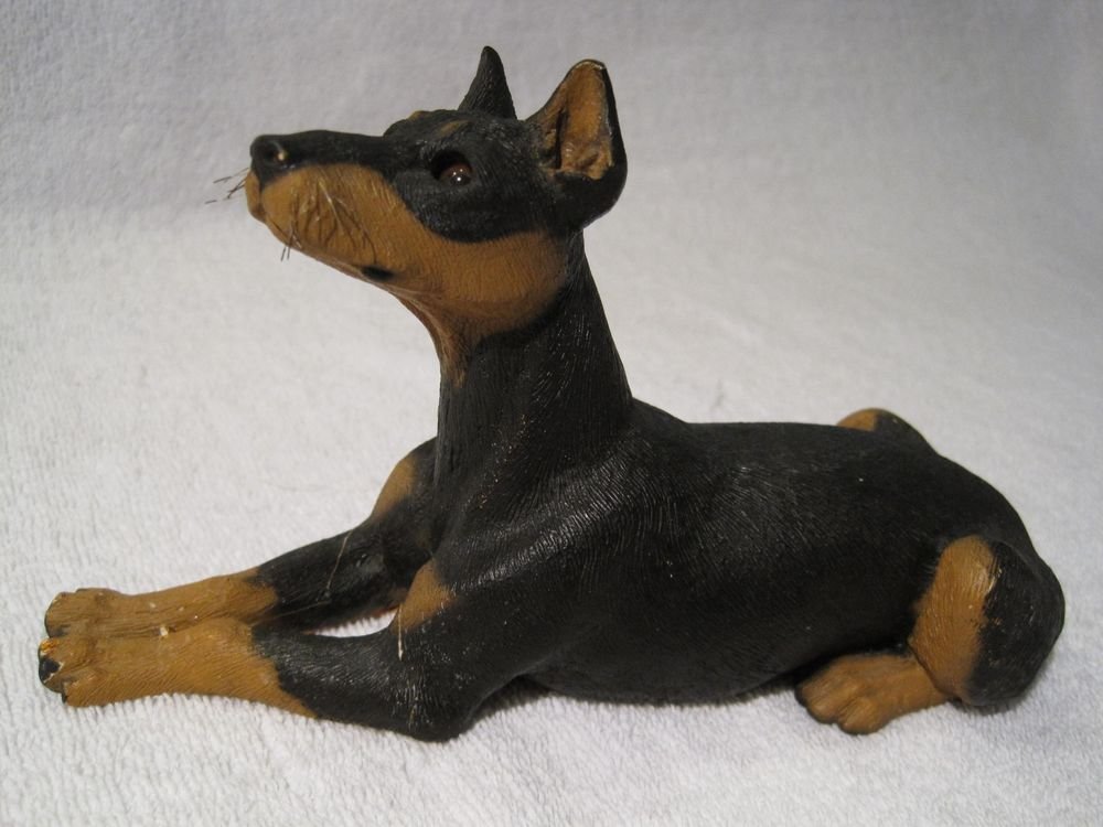Whiskers Martha Carey Doberman Pinscher Adult Dog Stone Figurine Retired
