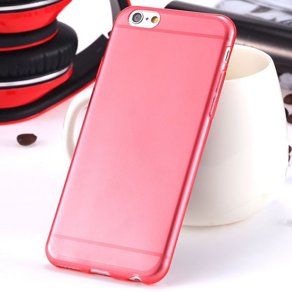 I6 Super Flexible Clear Tpu Case For Iphone 6 4.7Inch Slim Crystal 2024442787-10-Thin red