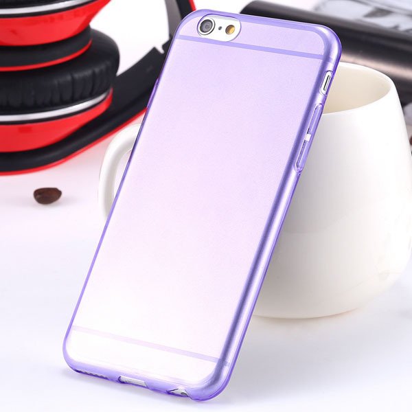 I6 Super Flexible Clear Tpu Case For Iphone 6 4.7Inch Slim Crystal 2024442787-11-Thin purple