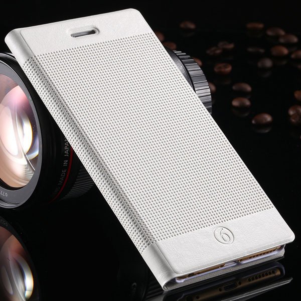 Popular Grid Structure Flip Wallet Shell For Iphone 6 Plus 5.5Inch 32214571519-5-white