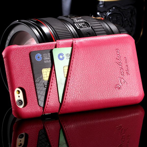 I6 Genuine Leather Case For Iphone 6 4.7Inch Slim Back Cover With 2045625242-3-Back hot pink