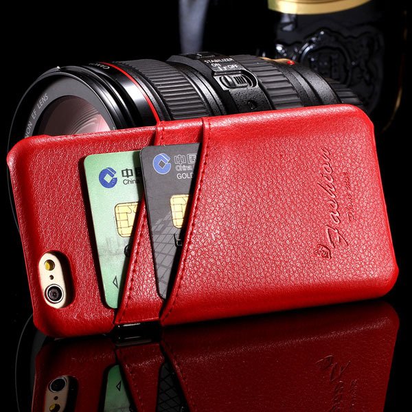 I6 Genuine Leather Case For Iphone 6 4.7Inch Slim Back Cover With 2045625242-4-Back red
