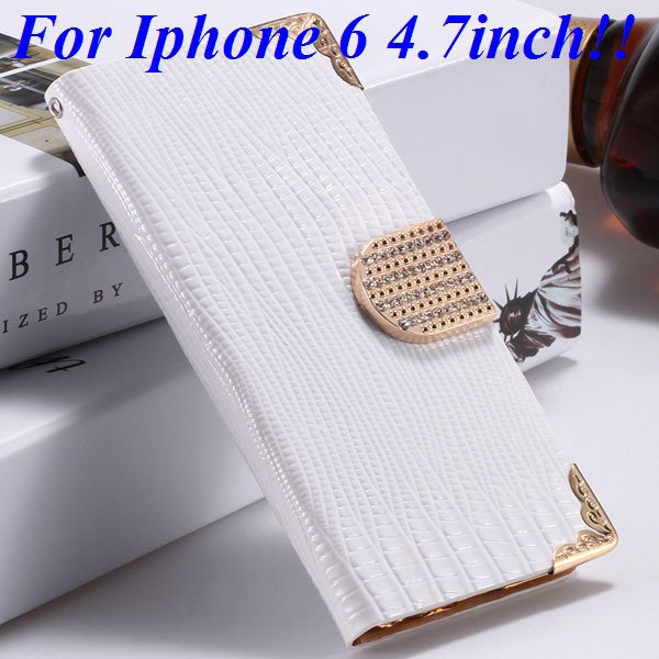 I6 Luxury Bling Diamond Case Flip Wallet Pu Leather Cover For Ipho 32232380276-2-white for iphone 6