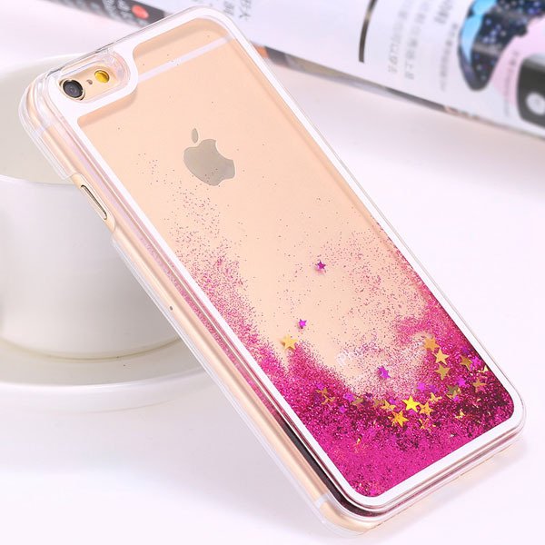 I6 Dynamic Quicksand Back Case Clear Cover Flow With Liquid Fish F 32277186221-1-star rose