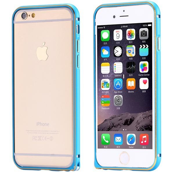 Ultra Thin Metal Frame Bumper For Iphone 6 4.7Inch Slim Bumper Gol 32247866213-3-blue