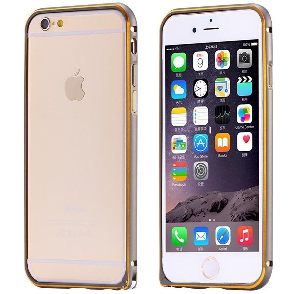 Ultra Thin Metal Frame Bumper For Iphone 6 4.7Inch Slim Bumper Gol 32247866213-7-gray