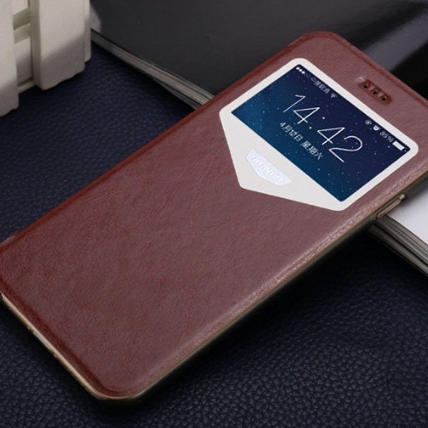 Ultra Thin Wallet Case For Iphone 6 Plus 5.5Inch Simple Design Pho 32216245000-3-brown
