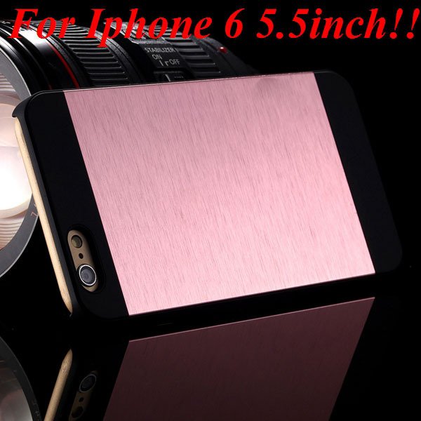 I6/6Plus Aluminum Shiny Metal Brush Hard Cover For Iphone 6 4.7Inc 32232320776-3-pink for plus