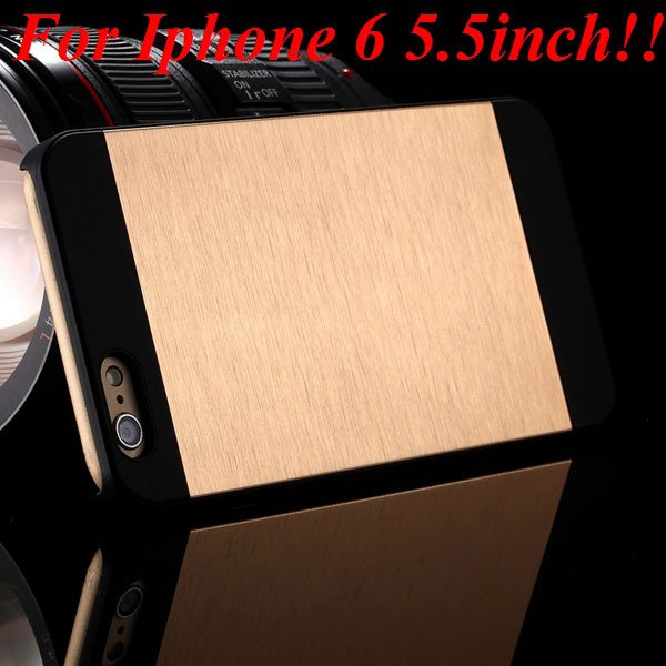 I6/6Plus Aluminum Shiny Metal Brush Hard Cover For Iphone 6 4.7Inc 32232320776-4-gold for plus