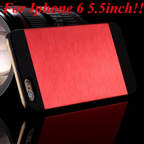 I6/6Plus Aluminum Shiny Metal Brush Hard Cover For Iphone 6 4.7Inc 32232320776-5-red for plus
