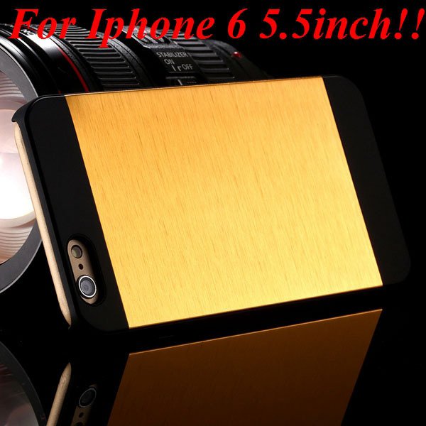 I6/6Plus Aluminum Shiny Metal Brush Hard Cover For Iphone 6 4.7Inc 32232320776-6-yellow for plus