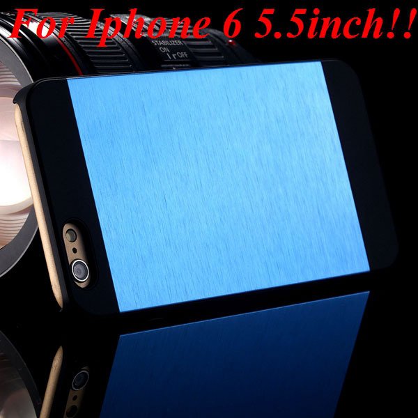 I6/6Plus Aluminum Shiny Metal Brush Hard Cover For Iphone 6 4.7Inc 32232320776-8-blue for plus