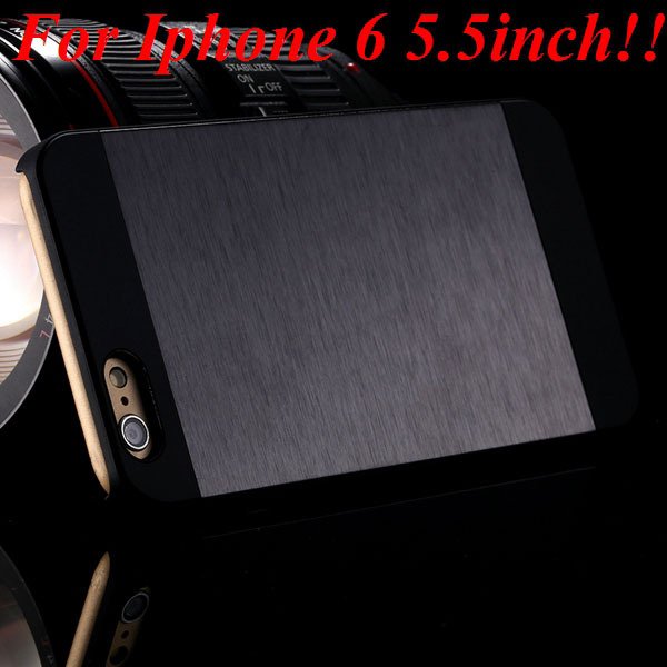 I6/6Plus Aluminum Shiny Metal Brush Hard Cover For Iphone 6 4.7Inc 32232320776-9-black for plus