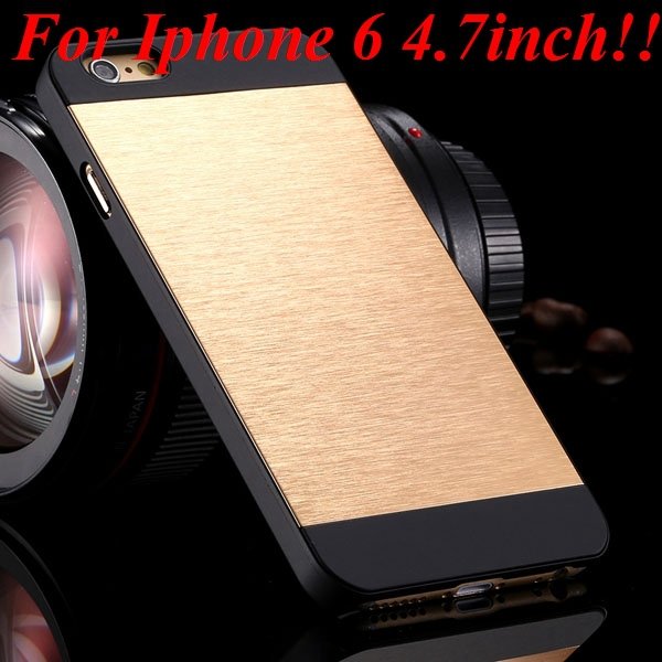 I6/6Plus Aluminum Shiny Metal Brush Hard Cover For Iphone 6 4.7Inc 32232320776-18-gold for iphone 6