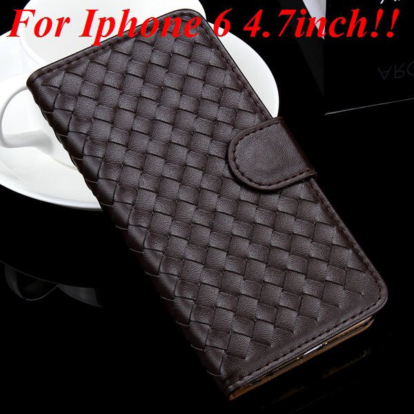 For Iphone 6 Leather Case Flip Weave Full Cover For Iphone 6 4.7In 32257737480-1-coffee for iphone 6