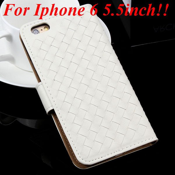 For Iphone 6 Leather Case Flip Weave Full Cover For Iphone 6 4.7In 32257737480-8-white for plus
