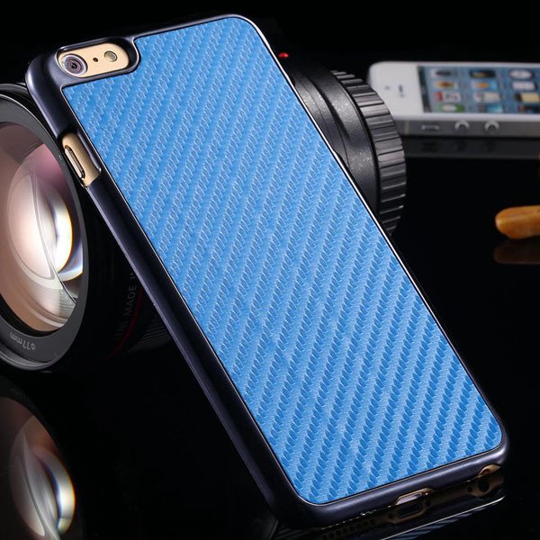 I6 Carbon Fiber Slim Hard Cover For Iphone 6 4.7Inch Back Case Wit 32251706070-3-sky blue