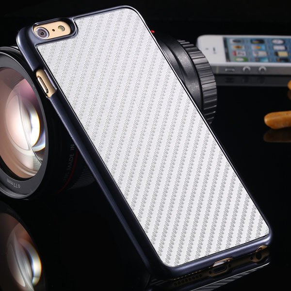 I6 Carbon Fiber Slim Hard Cover For Iphone 6 4.7Inch Back Case Wit 32251706070-5-white