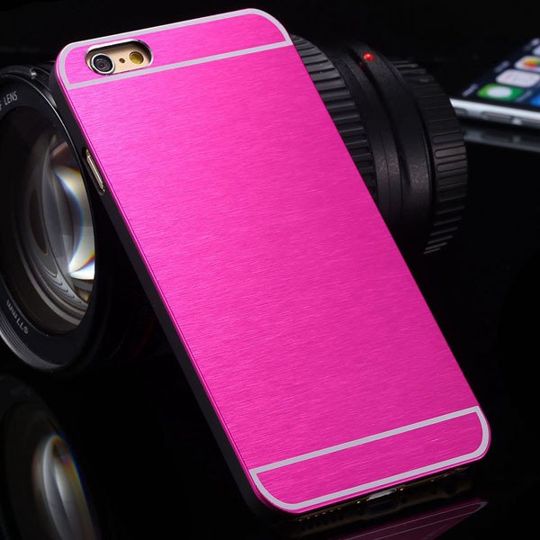 I6 Metal Case Shiny Aluminum Back Cover For Iphone 6 Plus 5.5Inch 32251115906-2-hot pink